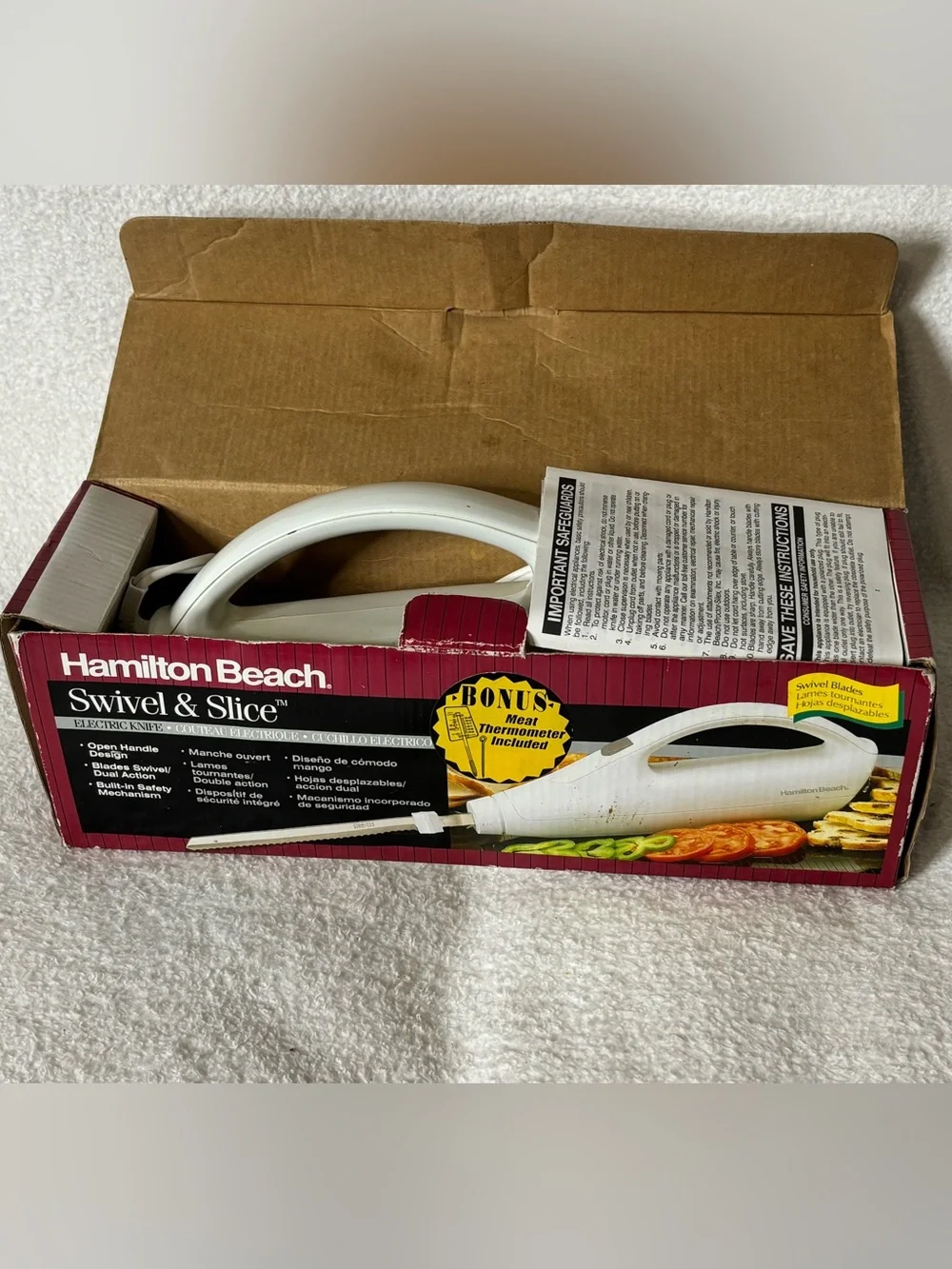 Hamilton Beach White Electric Slicing Knife